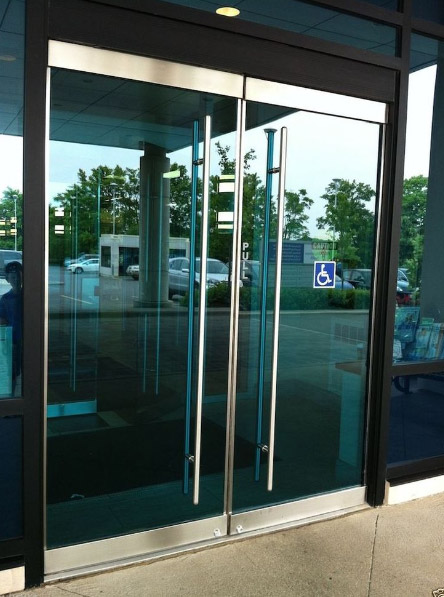 frameless glass door entry